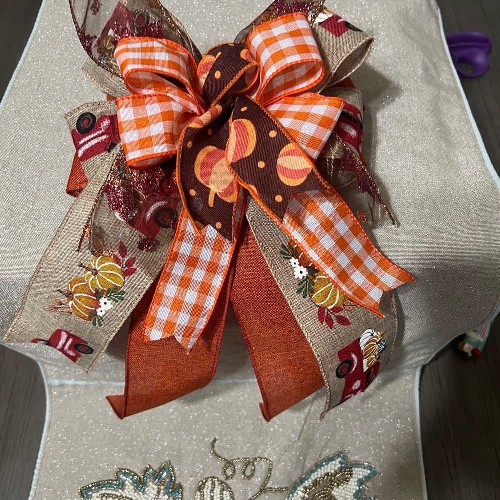 Handmade Fall Bow - Picture 2 of 3